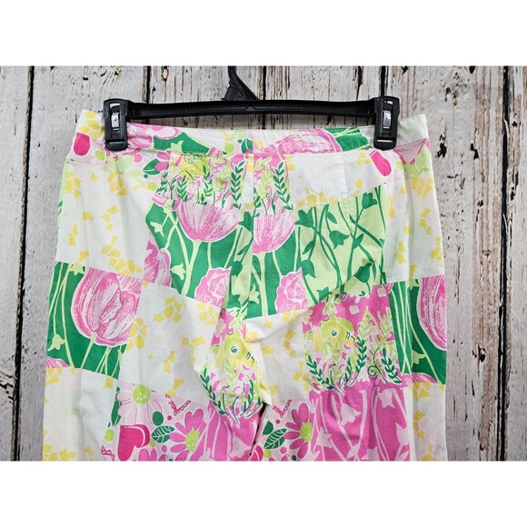 BF Women's 10 VINTAGE LILLY PULITZER Patchwork Tapered Leg Khaki Chino Pants EUC - Picture 5 of 8